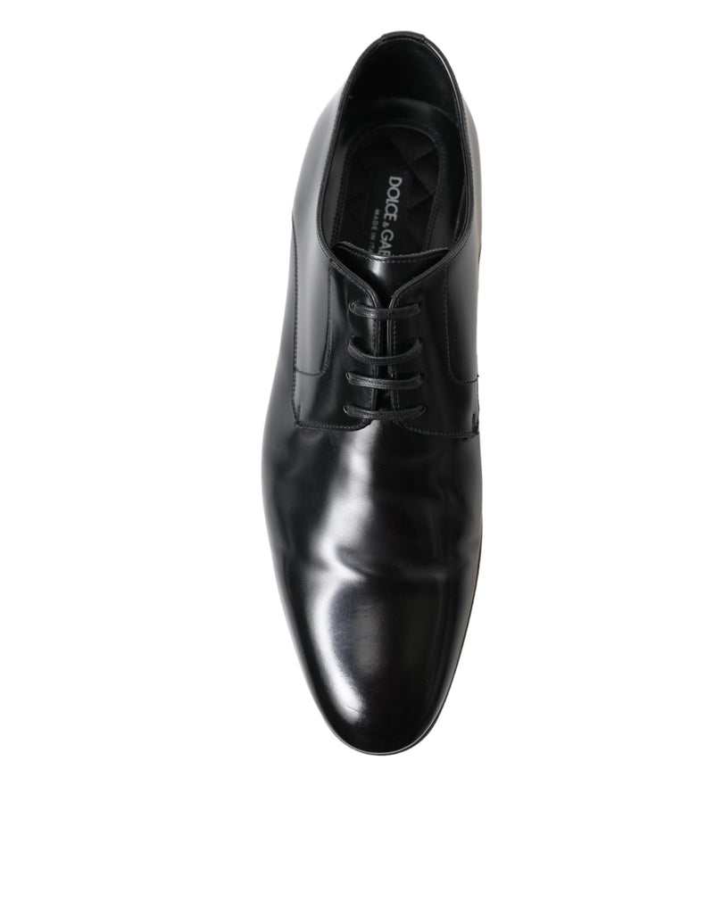 Black Leather Lace Up Formal Derby Dress Shoes