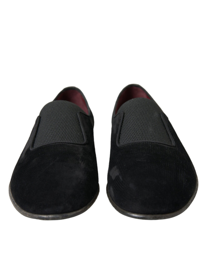 Black RUNWAY Velour AMALFI Loafers Shoes