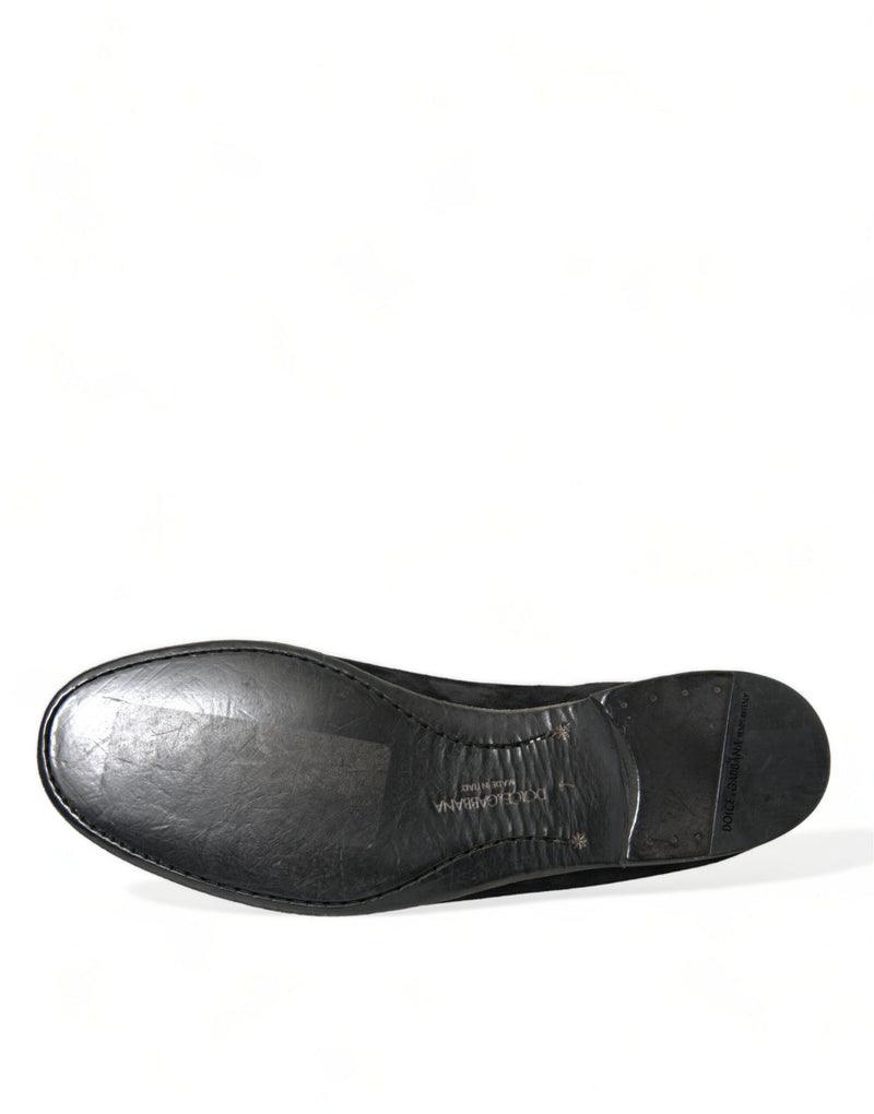 Black RUNWAY Velour AMALFI Loafers Shoes