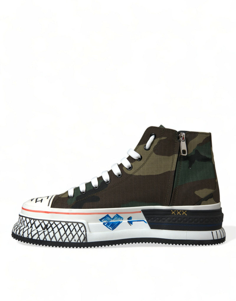 Multicolor Camouflage High Top Sneakers Shoes