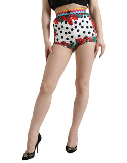 Multicolor Floral Polka Dot Hot Pants Shorts