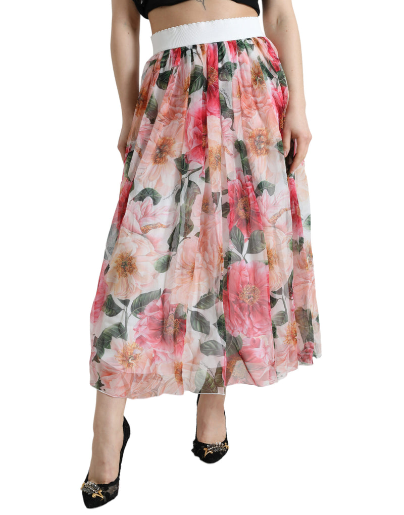 Multicolor Floral High Waist A-line Maxi Skirt