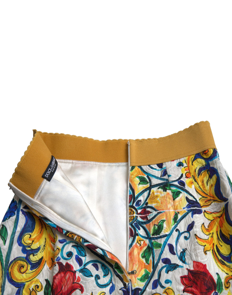 Multicolor Majolica High Waist Mini Skirt