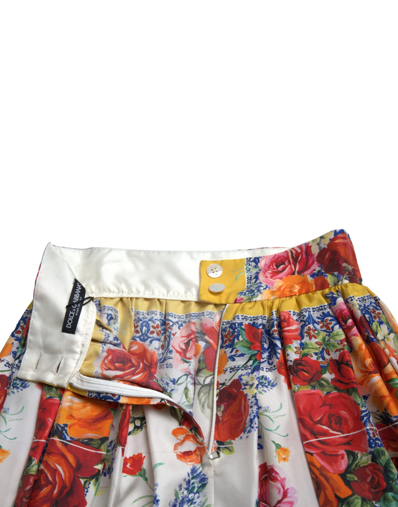 Multicolor Majolica High Waist A-line Skirt