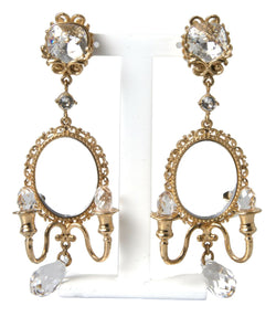 Gold Plated Mirror Baroque Crystal Stud Earring Fantasy