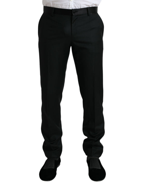 Black Wool Slim Fit Formal Trouser Dress Pants