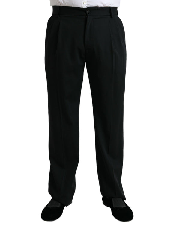 Black Wool Formal Straight Fit Dress Pants