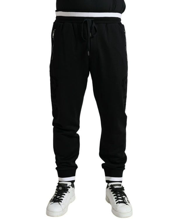 Black Cotton Logo Sweatpants Jogging Pants