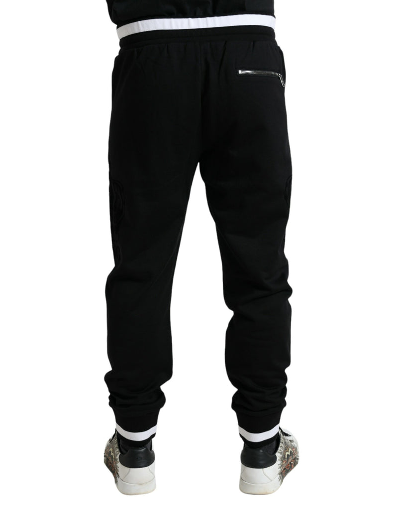 Black Cotton Logo Sweatpants Jogging Pants