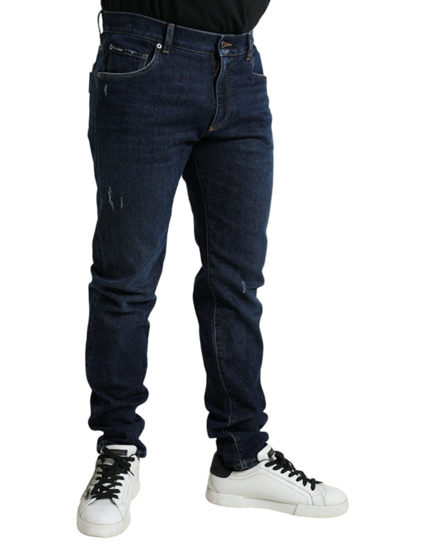 Blue Cotton Skinny Slim Denim Jeans