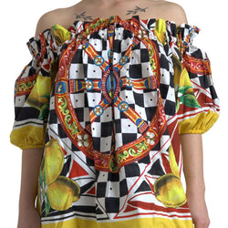 Multicolor Printed Off Shoulder Blouse Top