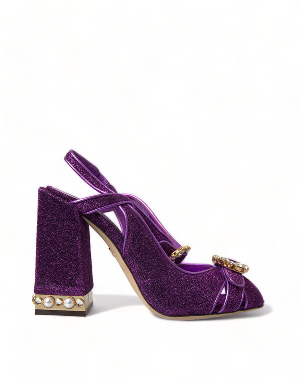 Purple Crystal Ankle Strap Sandals Shoes