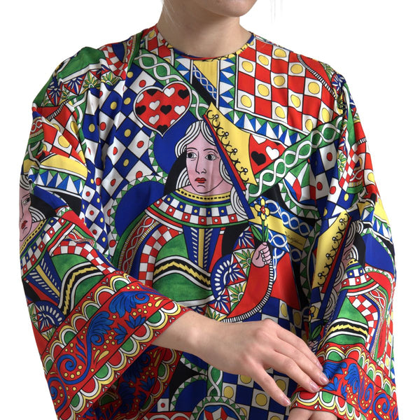 Multicolor Printed Long Sleeves Blouse Top