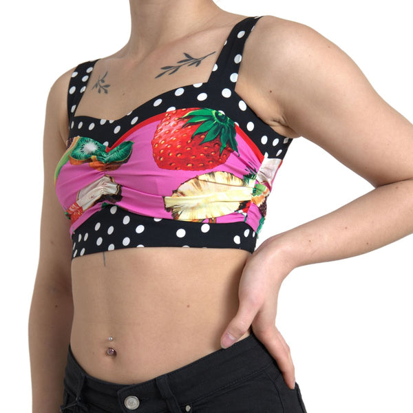 Multicolor Silk Cropped Bustier Corset Top