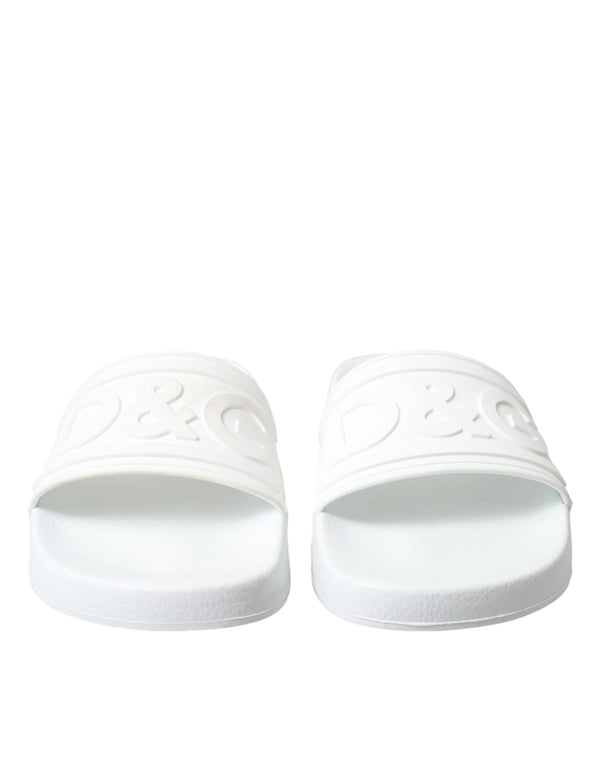 White Rubber Sandals Slides Beachwear Shoes