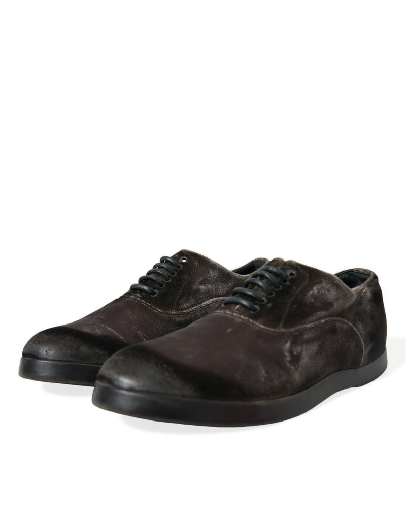 Brown Velvet Men Lace Up Oxford Dress Shoes