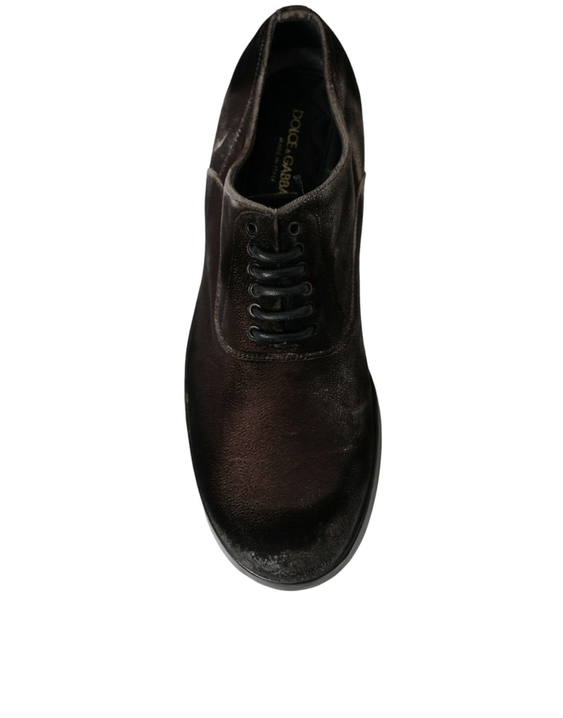 Brown Velvet Men Lace Up Oxford Dress Shoes