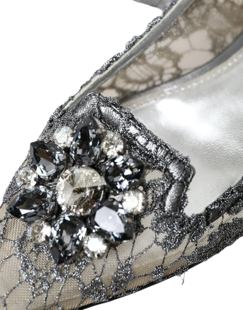 Silver Vally Taormina Lace Crystals Flat Shoes