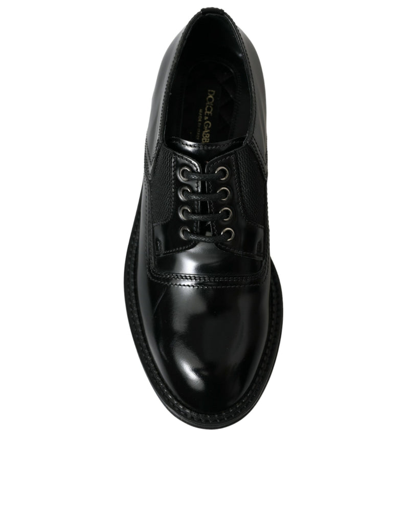 Black Leather Lace Up Formal Derby Dress Shoes