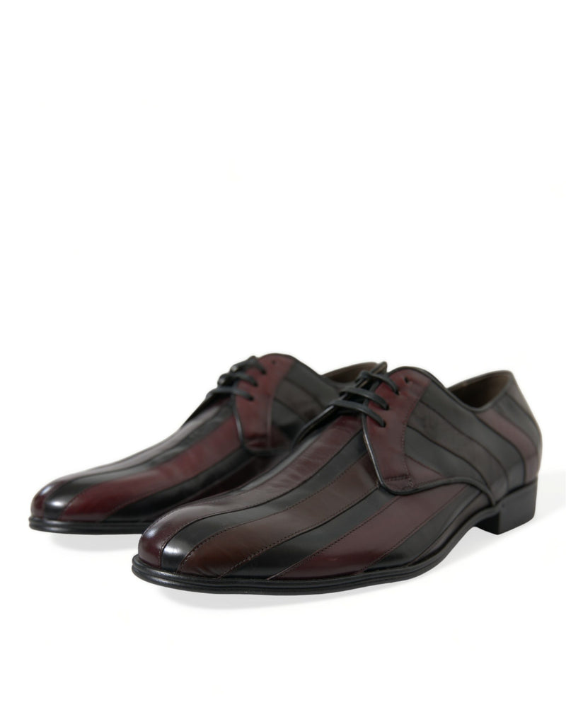 Black Bordeaux Leather Derby Formal Dress Shoes