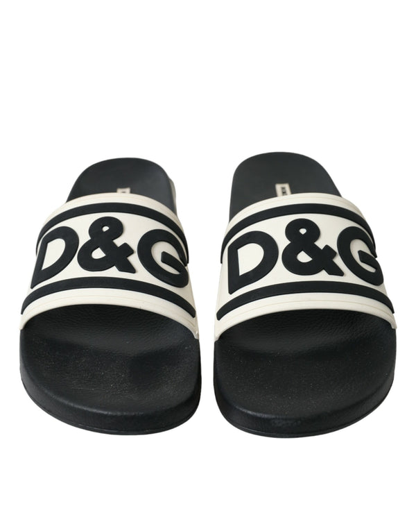 Black White Rubber Sandals Slippers Men Shoes