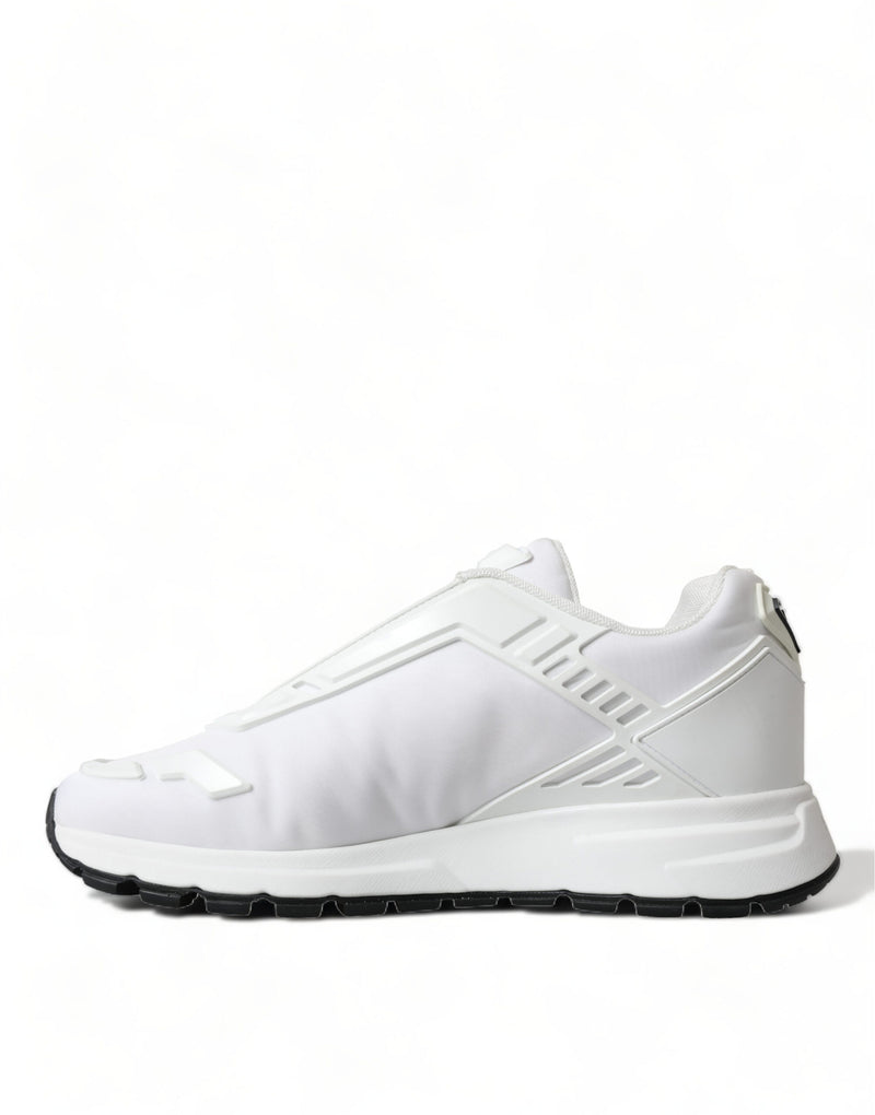 White Re-Nylon Triangle Logo Low Top Sneakers Shoes