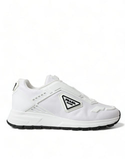 White Re-Nylon Triangle Logo Low Top Sneakers Shoes