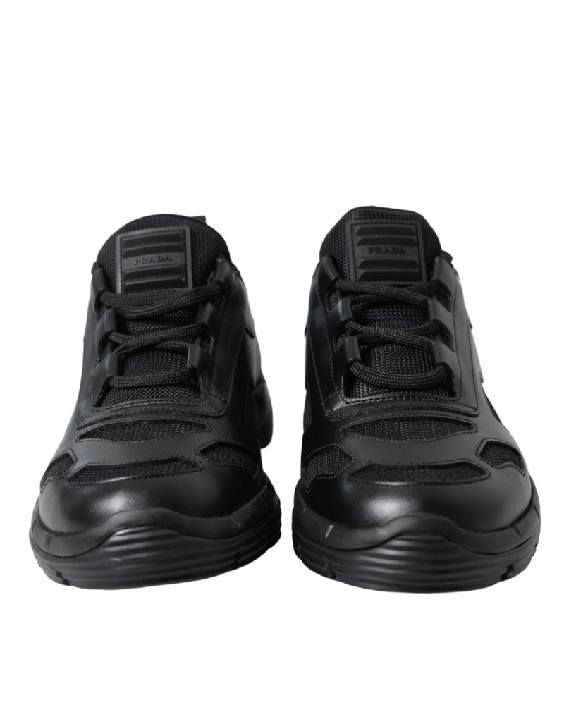 Black Mesh Panel Low Top Twist Trainers Sneakers Shoes