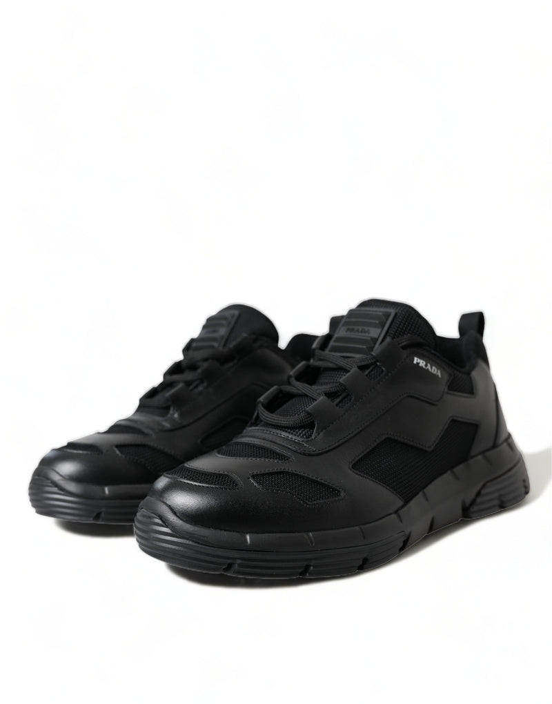 Black Mesh Panel Low Top Twist Trainers Sneakers Shoes