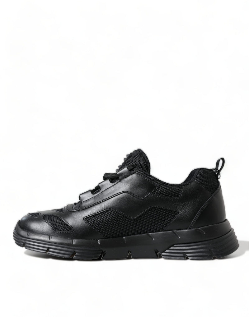 Black Mesh Panel Low Top Twist Trainers Sneakers Shoes