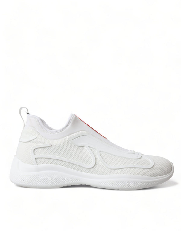 White Technical 4E3521 Slip On Fabric Sneakers Shoes