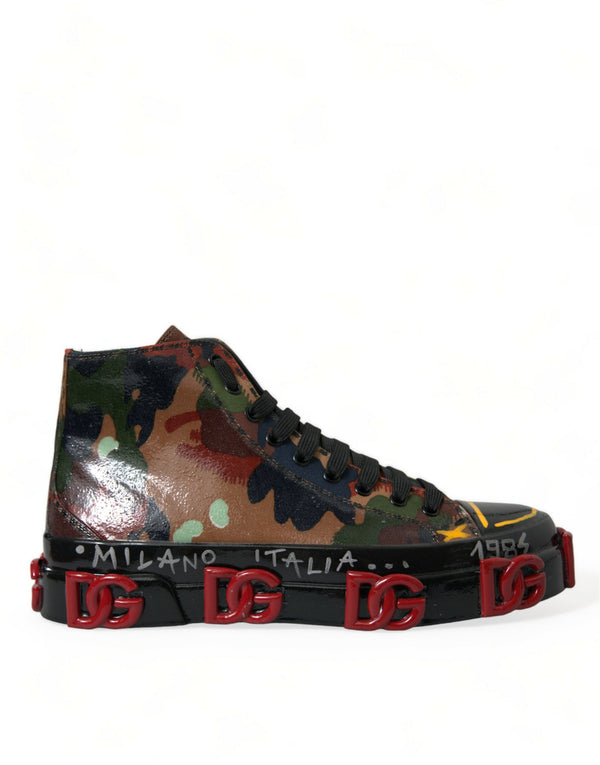 Multicolor Camouflage High Top Men Sneakers Shoes