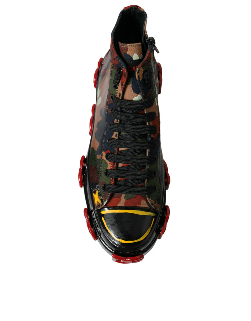 Multicolor Camouflage High Top Men Sneakers Shoes