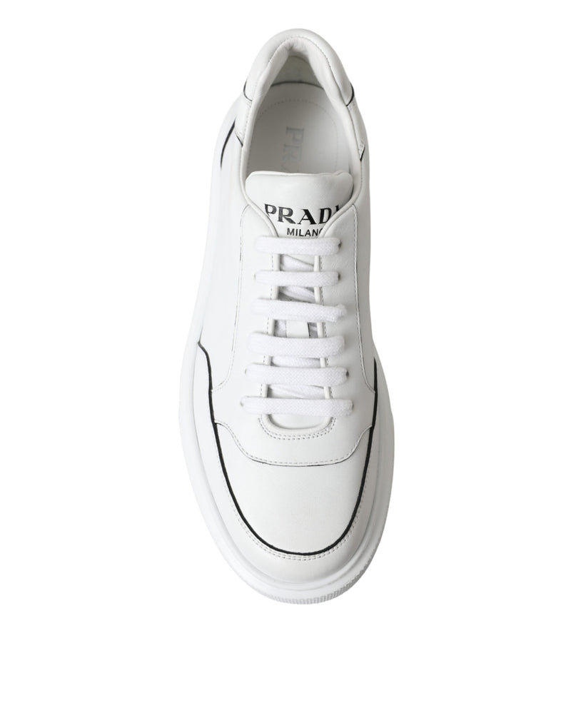 White Leather Montana Low Top Lace Up Sneakers Shoes