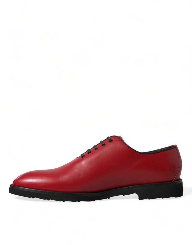 Red Leather Lace Up Oxford Men Dress Shoes