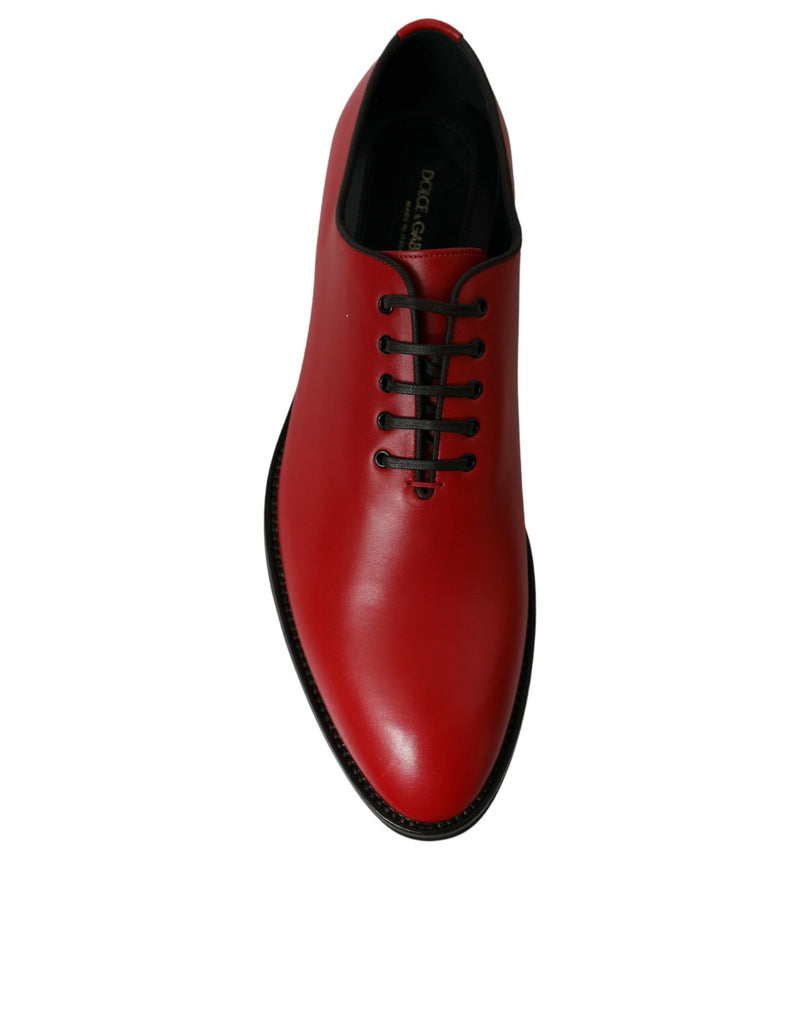 Red Leather Lace Up Oxford Men Dress Shoes