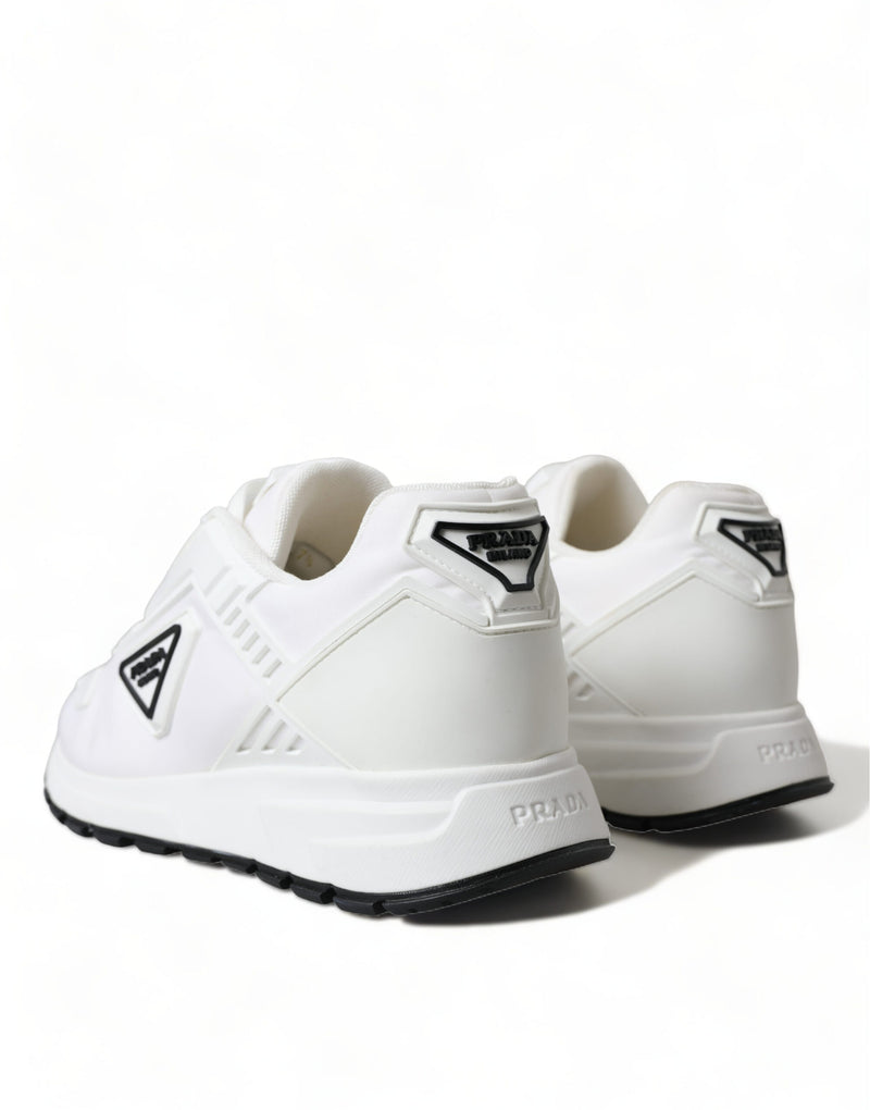 White Re-Nylon Triangle Logo Low Top Sneakers Shoes