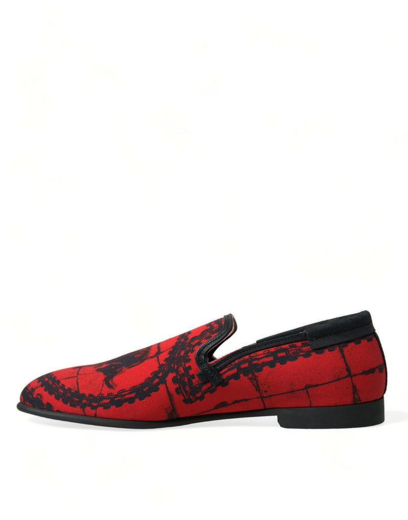 Red Black Torero Loafers Slippers Men Shoes