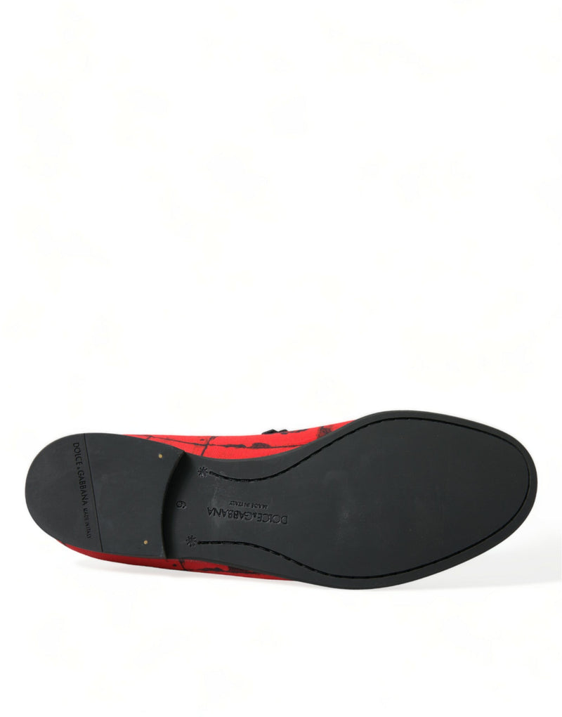 Red Black Torero Loafers Slippers Men Shoes