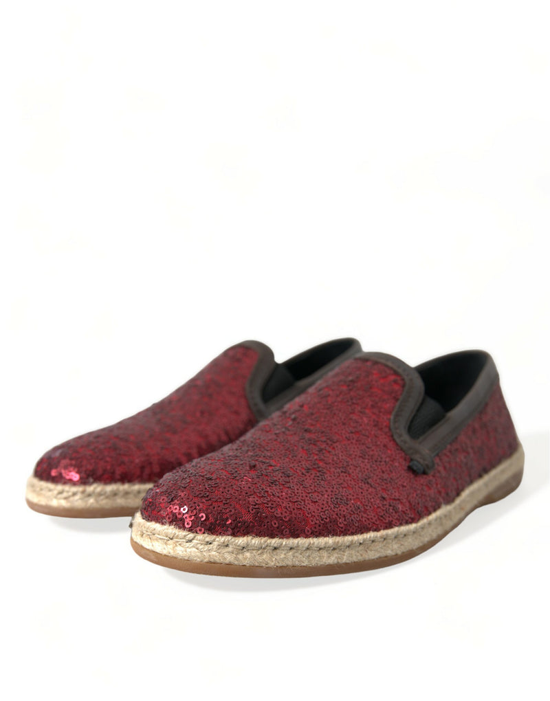 Red Sequined Loafers Slippers Men Shoes