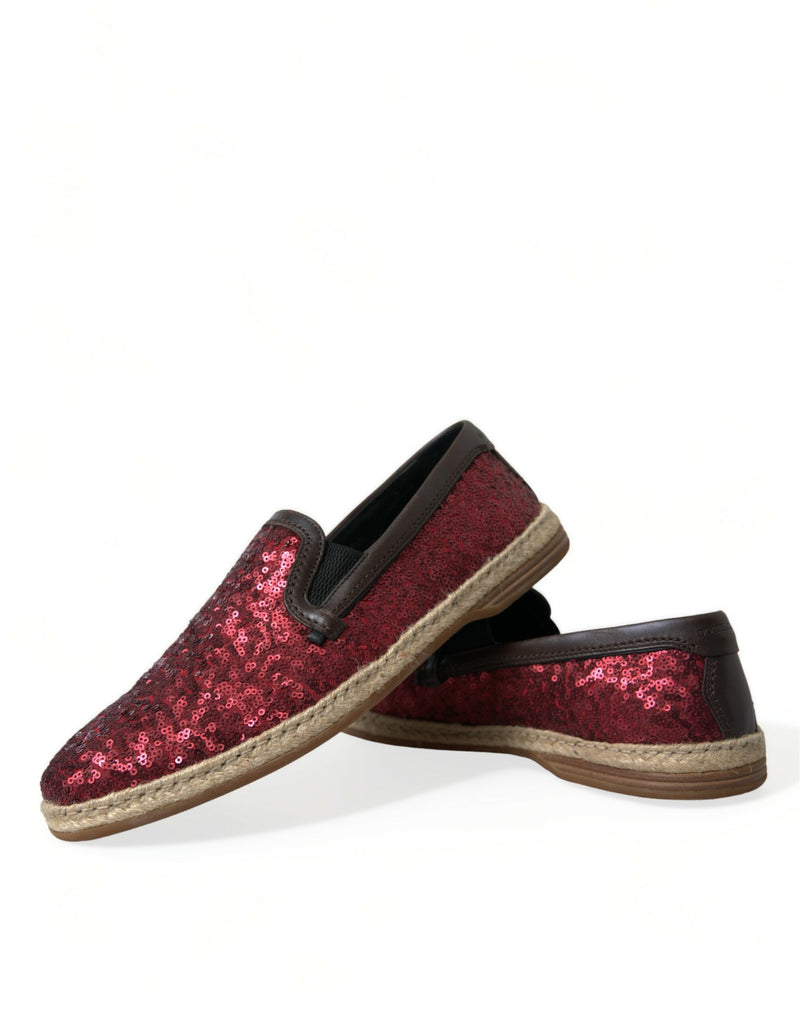 Red Sequined Loafers Slippers Men Shoes