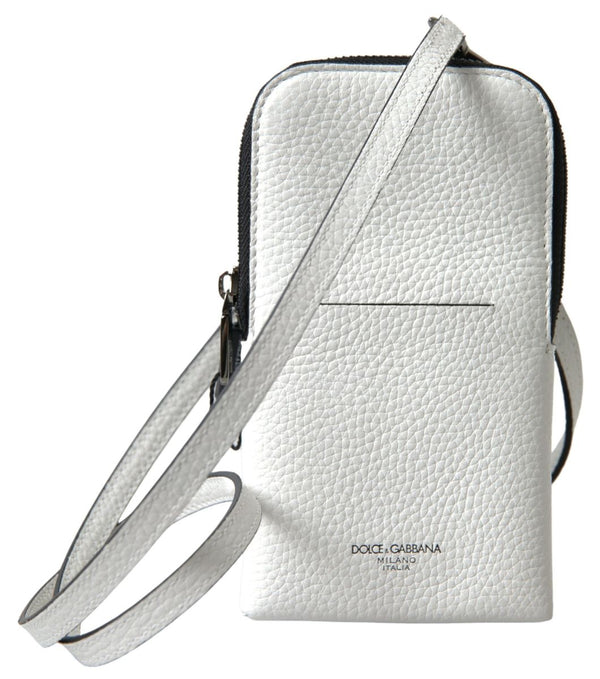 White Leather Purse Crossbody Sling Phone Bag