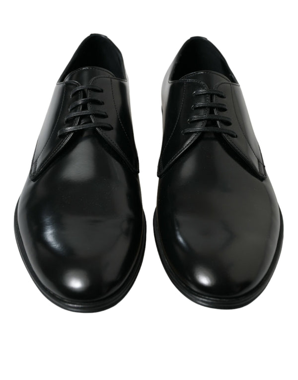 Black Leather Lace Up Men Dress Derby Shoes