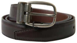 Brown Leather Metal Buckle Men Cintura Belt