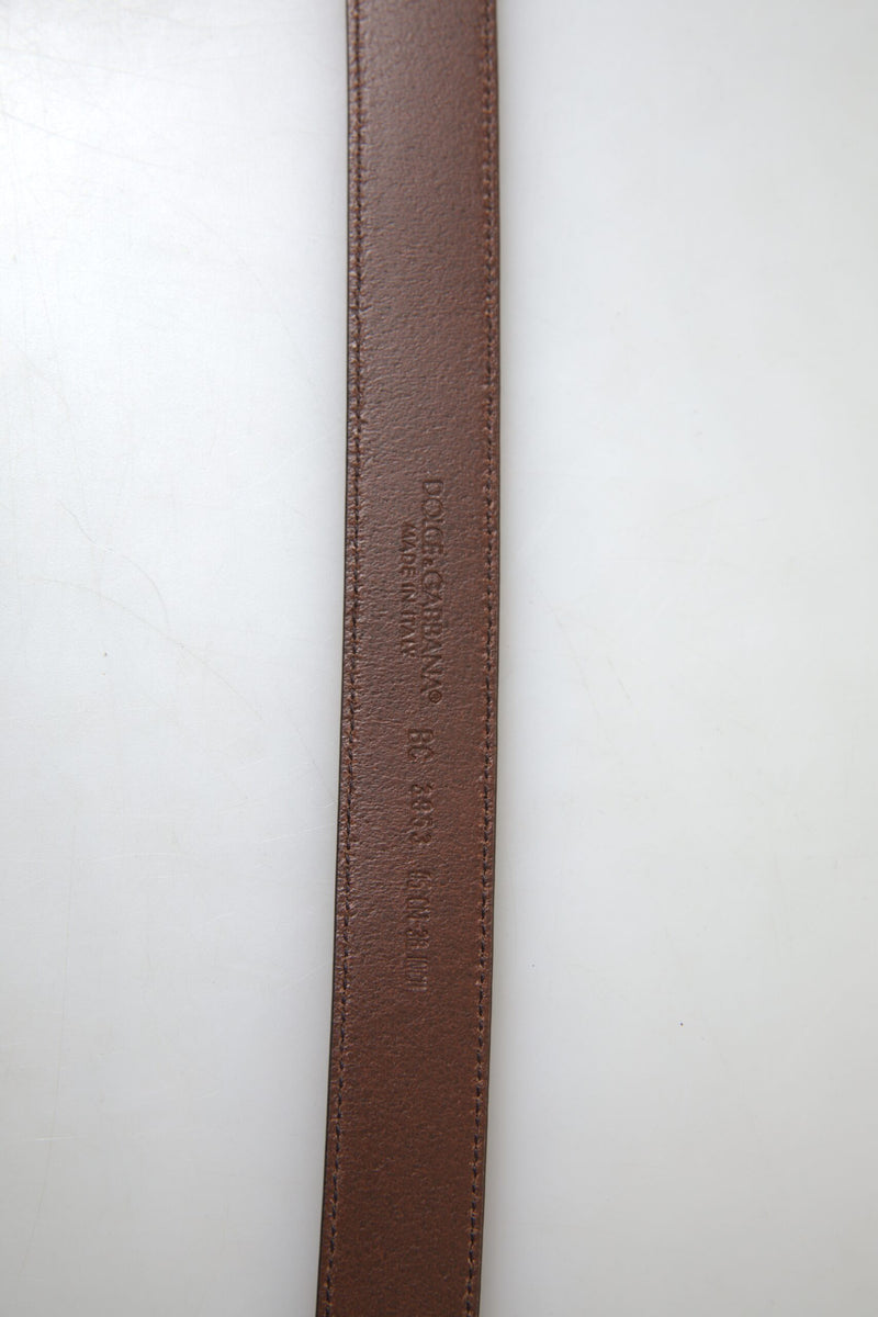 Brown Leather Metal Buckle Men Cintura Belt