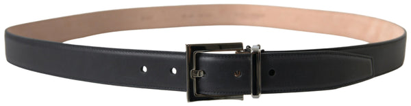 Black Leather Metal Buckle Cintura Belt