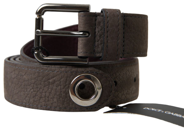 Brown Leather Metal Buckle Men Cintura Belt