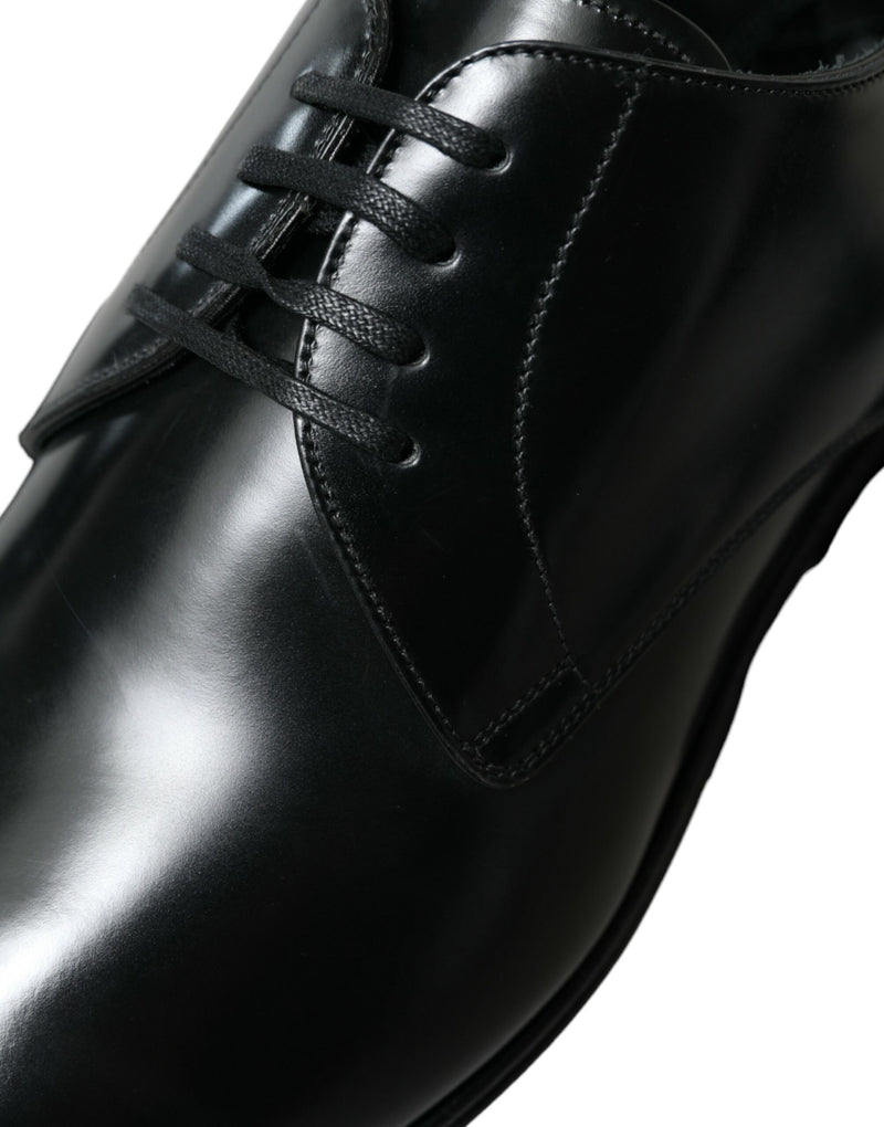 Black Leather Lace Up Men Dress Derby Shoes