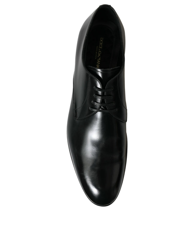 Black Leather Lace Up Men Dress Derby Shoes