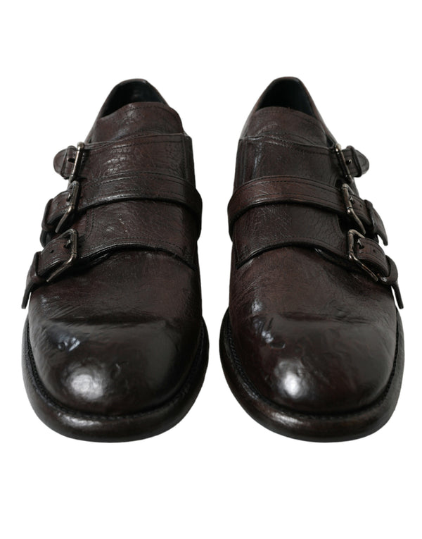 Brown Leather Strap Formal Dress Shoes